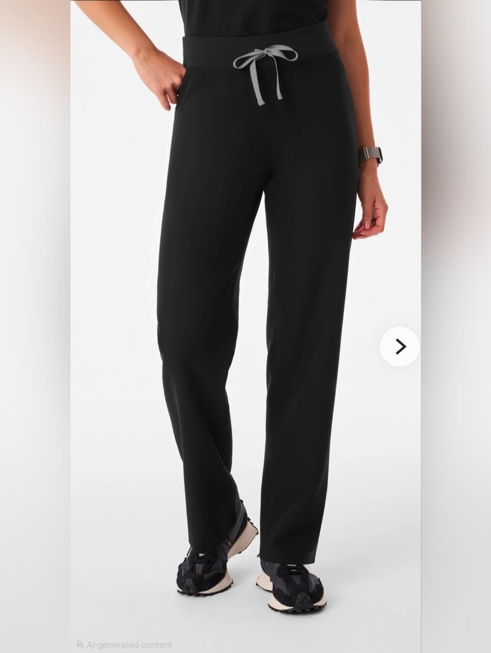 FIGS Livingston High-Rise Straight-Leg Scrub Pants Black Size XS
